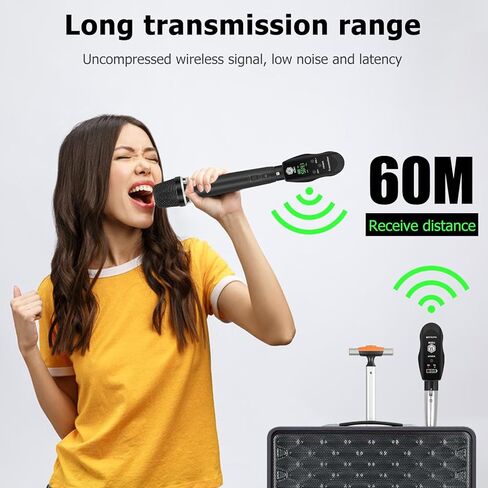 INMix New UHF Wireless XLR Transmitter and Receiver with 48V Power Supply,Rechargeable Mic Adapter 16 Channels 196ft Range for Dynamic/Condenser Microphone,Audio Mixer,Electric Guitar Bass in Kuwait