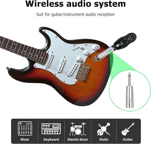 INMix New UHF Wireless XLR Transmitter and Receiver with 48V Power Supply,Rechargeable Mic Adapter 16 Channels 196ft Range for Dynamic/Condenser Microphone,Audio Mixer,Electric Guitar Bass in Kuwait