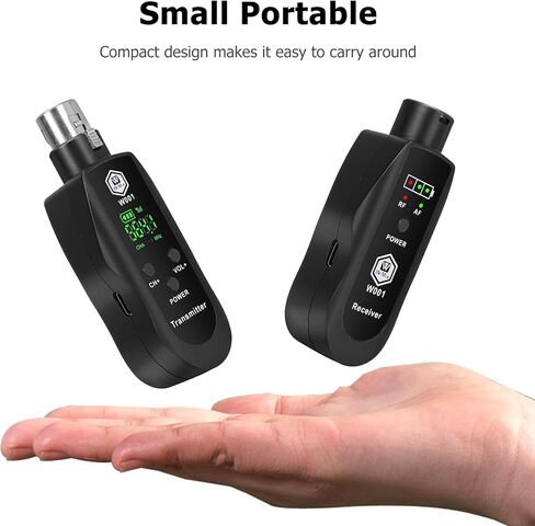 INMix New UHF Wireless XLR Transmitter and Receiver with 48V Power Supply,Rechargeable Mic Adapter 16 Channels 196ft Range for Dynamic/Condenser Microphone,Audio Mixer,Electric Guitar Bass in Kuwait