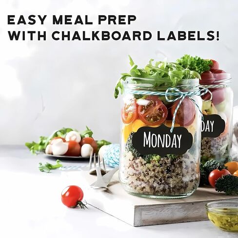 244 Premium Chalkboard Labels Bulk Includes 2 Chalk Marker，Reusable, Removable,Parties Decoration, Craft Rooms, Weddings, Storage, Marker for Mason Jars, Organize Your Home & Kitchen，Blackboard Stick in Saudi Arabia