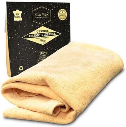 CarMax English Premium Grade Natural Chamois Leather Large - Perfect for Drying Off The Whole car, Glass, Mirrors, Inside and Out, Super Soft and Highly Absorbent, Made in The UK (Large)… in Saudi Arabia