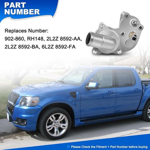 غلاف ترموستات ألومنيوم مطور متوافق مع 2002-2010 Ford Explorer و Explorer Sport Trac و Mercury Mountaineer V6 4.0L - يستبدل 2L2Z8592A in Saudi Arabia