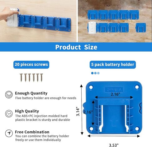 5 عبوات من حامل البطاريات لبطارية ليثيوم أيون Snow Joe & Sun Joe 24 فولت، حامل قاعدة تثبيت (مع 10 براغي) in Kuwait