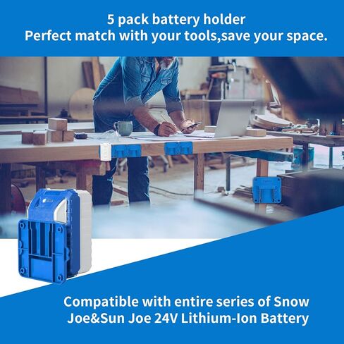 5 عبوات من حامل البطاريات لبطارية ليثيوم أيون Snow Joe & Sun Joe 24 فولت، حامل قاعدة تثبيت (مع 10 براغي) in Kuwait