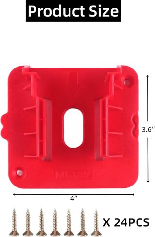 حامل بطارية YUBONCE 12 حزمة متوافق مع بطارية Milwaukee M18 18V، تخزين بطاريات مثبتة على الحائط مناسب لـ M18 48-11-1815 48-11-1828 48-11-1850 48-11-1860 (24 براغي، بدون بطارية) in Kuwait