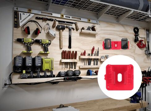 حامل بطارية YUBONCE 12 حزمة متوافق مع بطارية Milwaukee M18 18V، تخزين بطاريات مثبتة على الحائط مناسب لـ M18 48-11-1815 48-11-1828 48-11-1850 48-11-1860 (24 براغي، بدون بطارية) in Kuwait