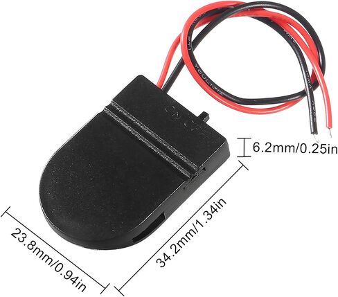 12PCS 1X 3V CR2032 Battery Holder Coin Button Cell Battery Holder Case with ON/Off Switch Lead Wire Type (White) in Saudi Arabia