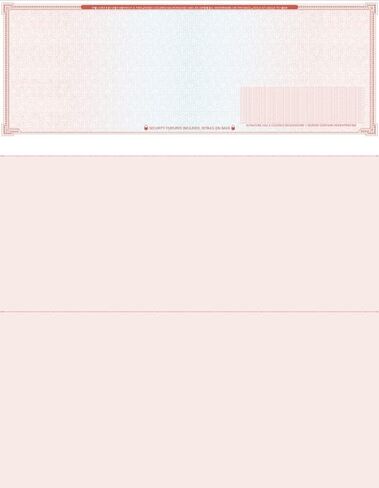 High Security Check Paper - 50 Count, Blank Checks for Business with Artificial Watermarks, Compatible with QuickBooks, Check Stock Paper Printable with Laser & Inkjet - Red/Blue Mazed Check on Top in Saudi Arabia