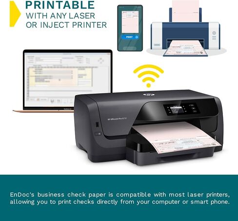 High Security Check Paper - 50 Count, Blank Checks for Business with Artificial Watermarks, Compatible with QuickBooks, Check Stock Paper Printable with Laser & Inkjet - Red/Blue Mazed Check on Top in Saudi Arabia