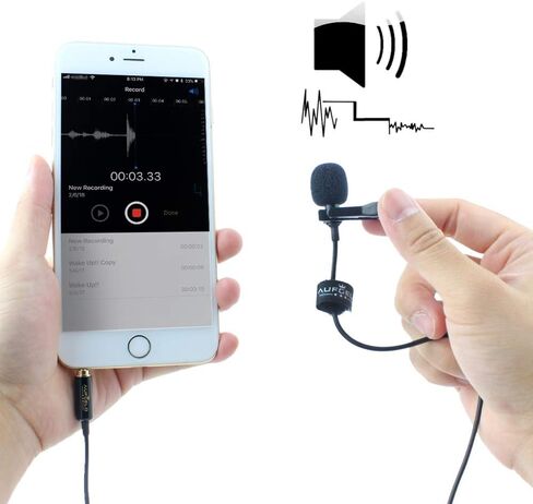 ميكروفون احترافي صغير الحجم ذو طية صدر السترة ومكثف متعدد الاتجاهات متوافق مع هواتف iPhone وAndroid وWindows المحمولة ومشبك فيديو للمقابلة وصوت وبودكاست وإلغاء الضوضاء وميكروفون مدون ومدون فيديو in Saudi Arabia