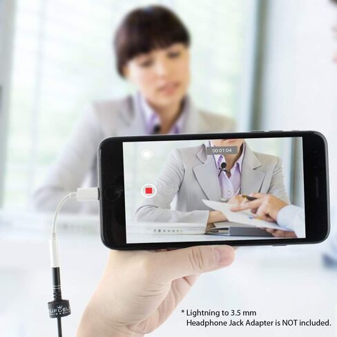 ميكروفون احترافي صغير الحجم ذو طية صدر السترة ومكثف متعدد الاتجاهات متوافق مع هواتف iPhone وAndroid وWindows المحمولة ومشبك فيديو للمقابلة وصوت وبودكاست وإلغاء الضوضاء وميكروفون مدون ومدون فيديو in Saudi Arabia