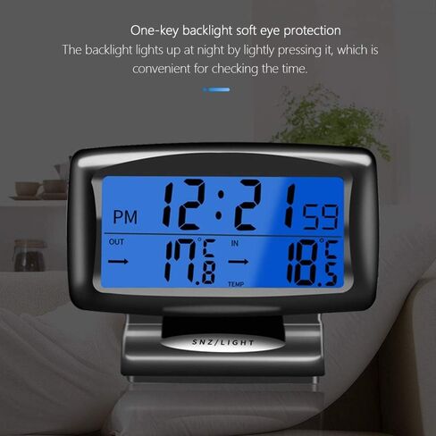 Car Digital Clock Thermometer, Multi-Functional Car Dashboard Thermometer with Backlight Display Mini Car Clock Thermometer Monitor for Indoor and Outdoor in Saudi Arabia