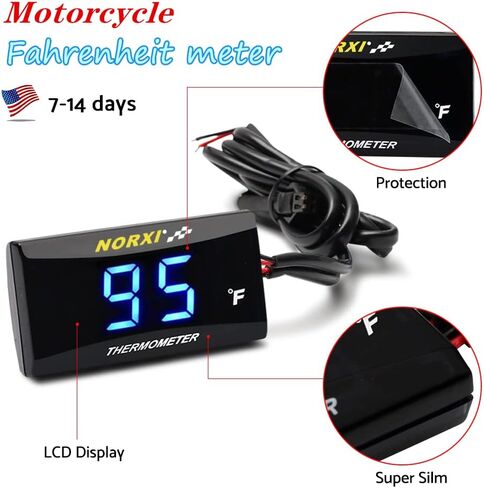 Motorcycle Meter Stand Mirror Hole (M10 Bolt) Digital Meter Mounting Bracket Cylinder Head Temperature Gauge Bracket (Black, Right Holder) in Saudi Arabia
