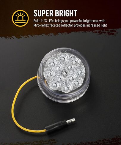 Partsam 2Pcs Dual Color 2.5 inch Round 13 LED Marker Light, Amber Side Marker Clearance Lights to Blue Auxiliary Lights for Trailer Truck, Clear Lens,12V, Waterproof in Saudi Arabia