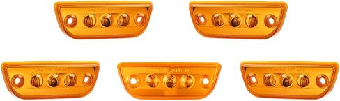 متوافق مع Peterbilt 579 Kenworth T680 T770 T880 Amber Cab Marker Top Roof Running Lights Assembly 3LED مع عدسة كهرمان عاكسة للضوء، حزمة من 5 in Kuwait