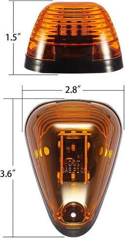 Partsam 5 قطع مصابيح علامة الكابينة، مصابيح تشغيل السقف LED الكهرمانية، مجموعة مصابيح التخليص العلوي 16LED متوافقة مع F250 F350 F450 F550 أضواء الكابينة 1999-2016/E350 E450 2017 2018 شاحنة بيك اب فائقة التحمل in Saudi Arabia