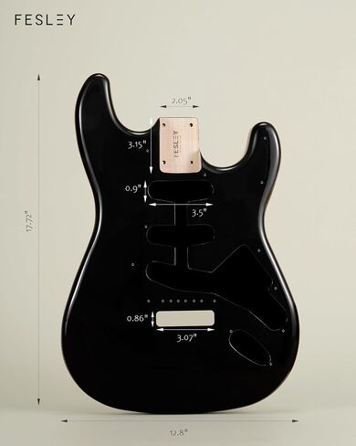 DIY ST Style Electric Guitar Kits with Poplar Body and Canadian Hard Maple Neck, 6 Strings Electric Guitar Kits, Techwood Fretboard, SSS Pickups, Build Your Own Guitar Kit, Black in Saudi Arabia