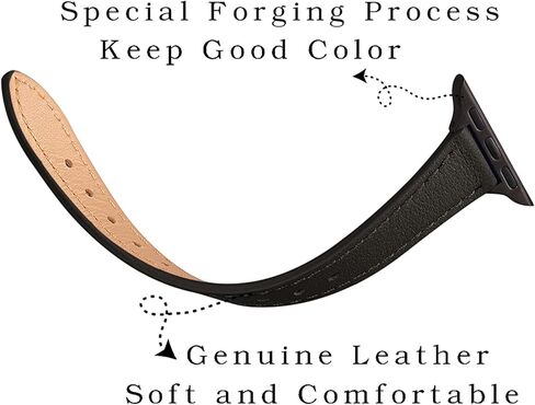 أحزمة جلدية رفيعة من STIROLL متوافقة مع سوار ساعة Apple 38 مم 40 مم 41 مم 42 مم 44 مم 45 مم 49 مم، ساعة من الجلد المحبب العلوي مع سوار معصم رفيع لسلسلة iWatch Ultra SE 9/8/7/6/5/4/3/2/1 in Kuwait