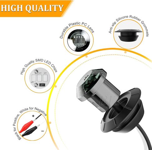 3/4 بوصة LED للمقطورة ماركر أضواء التخليص العنبر مستديرة 12 فولت LED علامة جانبية أمامية وخلفية إيقاف الانعطاف إشارة الذيل مؤشر ضوء مقاوم للماء لشاحنة مقطورة ATV UTV RV Van Pickup، 10 قطع مع عدسة كهرمانية in Kuwait