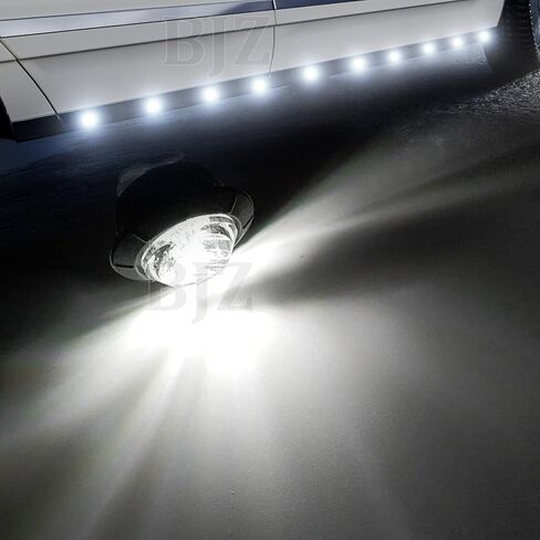 3/4 بوصة LED للمقطورة ماركر أضواء التخليص العنبر مستديرة 12 فولت LED علامة جانبية أمامية وخلفية إيقاف الانعطاف إشارة الذيل مؤشر ضوء مقاوم للماء لشاحنة مقطورة ATV UTV RV Van Pickup، 10 قطع مع عدسة كهرمانية in Kuwait