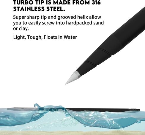 EDSRDPLT Aventik 7.75 بوصة مرساة وعمود دفع، عمود مرساة للمياه الضحلة مع مقبض على شكل حرف T وبوصلة، دبوس مرساة من الألياف الزجاجية متعدد الوظائف على الشاطئ in Kuwait