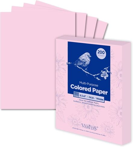 WritePads Veritas Colored Copy Paper, Gray Multi-Purpose paper,Colored Printer Paper 8.5" x 11", 24 lb / 90 GSM,Gray,200 Sheets (1 Reams)，Made in USA in Kuwait