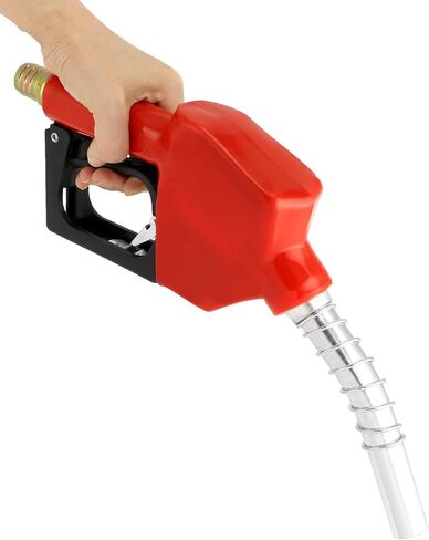QWORK 3/4" NPT Automatic Shut-Off Fuel Nozzle, Portable Diesel Fuel Gasoline Kerosene Nozzle,Three Notch Hold Open Clip With Filter 13/16"Spout Max Flow Rate 16 GPM, Red in Saudi Arabia