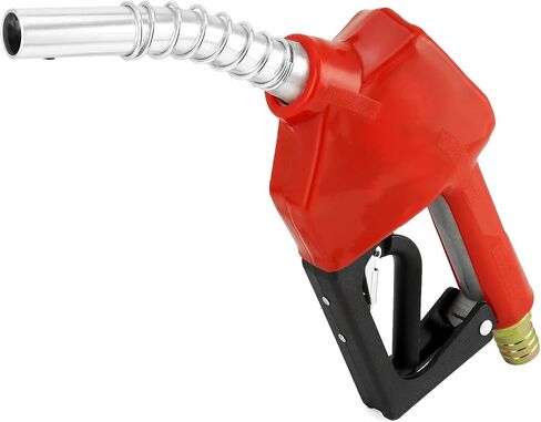 QWORK 3/4" NPT Automatic Shut-Off Fuel Nozzle, Portable Diesel Fuel Gasoline Kerosene Nozzle,Three Notch Hold Open Clip With Filter 13/16"Spout Max Flow Rate 16 GPM, Red in Saudi Arabia