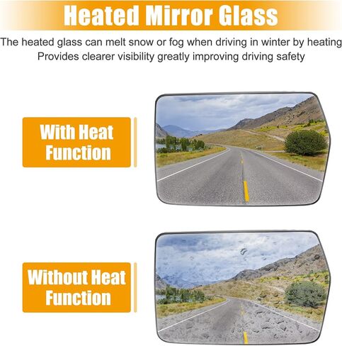 X AUTOHAUX Car Rearview Left Heated Mirror Glass Replacement W/Backing Plate for Ford Transit Custom 2013-2019 in Saudi Arabia