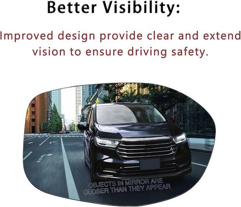 Right Passenger Side Mirror Glass Replacement For 2014 2015 2016 2017 HONDA ODYSSEY Mirrors - For HONDA ODYSSEY Side Mirror Glass With Rear Holder in Saudi Arabia