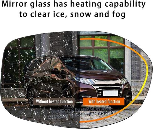 Right Passenger Side Mirror Glass Replacement For 2014 2015 2016 2017 HONDA ODYSSEY Mirrors - For HONDA ODYSSEY Side Mirror Glass With Rear Holder in Saudi Arabia