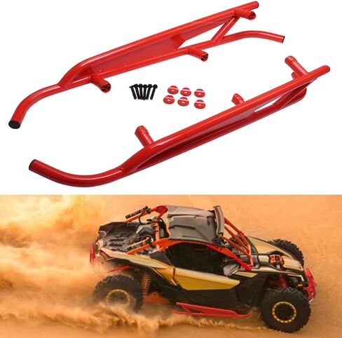 ELITEWILL X3 Rock Sliders Red Side Nerf Bars OEM Style 2-Doors Tree Kickers متوافق مع Can Am Maverick X3 / Turbo/R 2017-2022 يستبدل OEM #715003438 وOEM #715002963 in Saudi Arabia