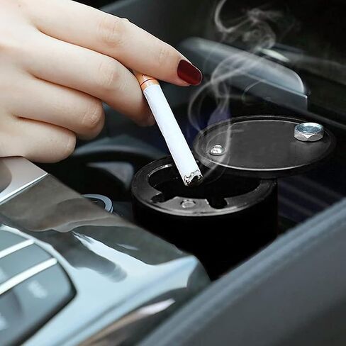 Car Cigarette Ashtray Auto Mini Car Ashtray Portable with lid smell proof Crystal Diamond Car Ashtray for Women Mini Car Trash Can Ideal for Car——size:10cm*6cm(Pink) in Saudi Arabia