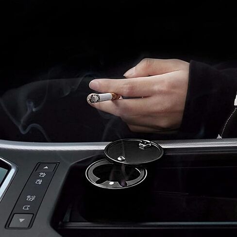 Car Cigarette Ashtray Auto Mini Car Ashtray Portable with lid smell proof Crystal Diamond Car Ashtray for Women Mini Car Trash Can Ideal for Car——size:10cm*6cm(Pink) in Saudi Arabia