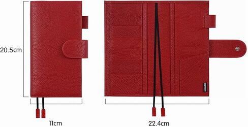 غطاء جلدي من Moterm لأسابيع Hobonichi - يناسب أسابيع Hobonichi/أسابيع Mega، مع جيب خلفي (أحمر كرزي مرصوف بالحصى) in Kuwait