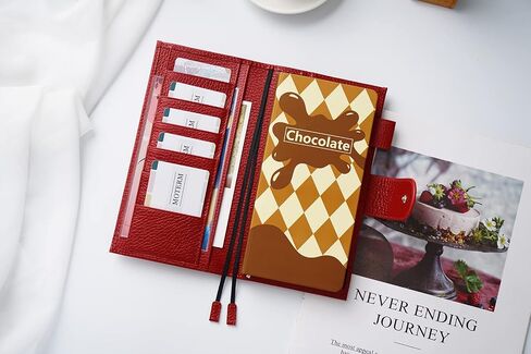 غطاء جلدي من Moterm لأسابيع Hobonichi - يناسب أسابيع Hobonichi/أسابيع Mega، مع جيب خلفي (أحمر كرزي مرصوف بالحصى) in Kuwait