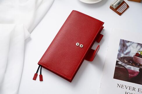 غطاء جلدي من Moterm لأسابيع Hobonichi - يناسب أسابيع Hobonichi/أسابيع Mega، مع جيب خلفي (أحمر كرزي مرصوف بالحصى) in Kuwait