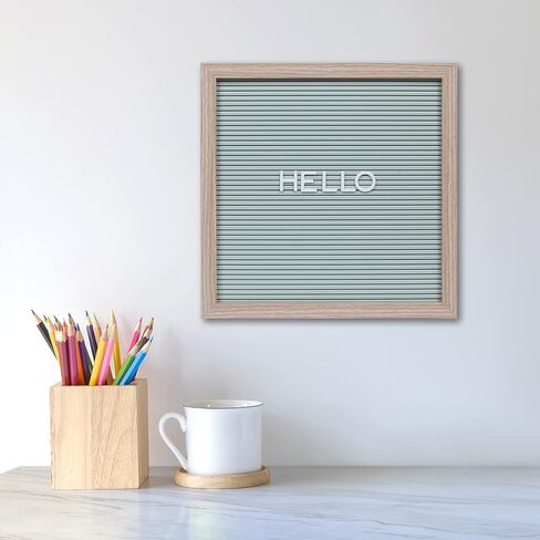 Framed Blush Letter Board, Pack of 191 Letters and Symbols, 12" W x 12" H Frame – Secure Grooves Hold 1" Letters in Place, Natural Finish Wood Frame in Saudi Arabia