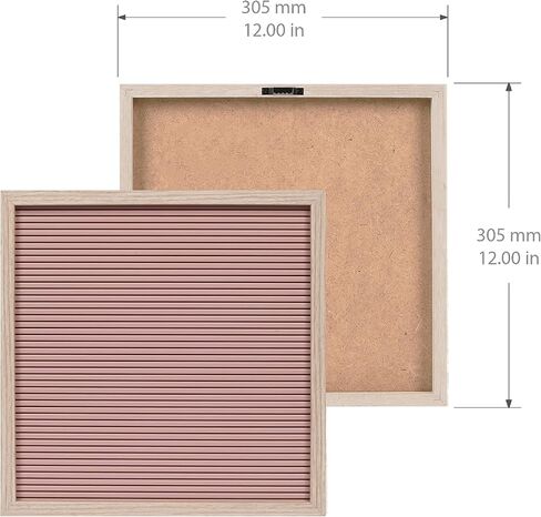 Framed Blush Letter Board, Pack of 191 Letters and Symbols, 12" W x 12" H Frame – Secure Grooves Hold 1" Letters in Place, Natural Finish Wood Frame in Saudi Arabia