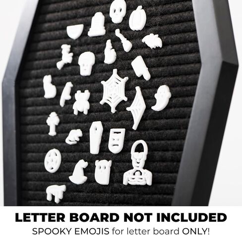 Nomnu Halloween Letter Board Characters White Spooky Emojis for Letterboard Gothic Icons, +80pcs Felt Message Board Accessories Pumpkin, Coffin, Skeleton, Skull, Spider, Spiderweb, Bat, Witch in Saudi Arabia