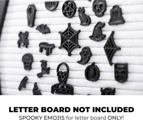 Nomnu Halloween Letter Board Characters White Spooky Emojis for Letterboard Gothic Icons, +80pcs Felt Message Board Accessories Pumpkin, Coffin, Skeleton, Skull, Spider, Spiderweb, Bat, Witch in Saudi Arabia