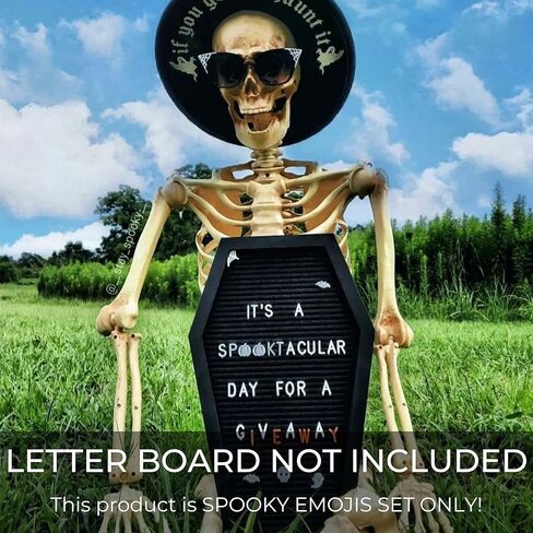 Nomnu Halloween Letter Board Characters White Spooky Emojis for Letterboard Gothic Icons, +80pcs Felt Message Board Accessories Pumpkin, Coffin, Skeleton, Skull, Spider, Spiderweb, Bat, Witch in Saudi Arabia