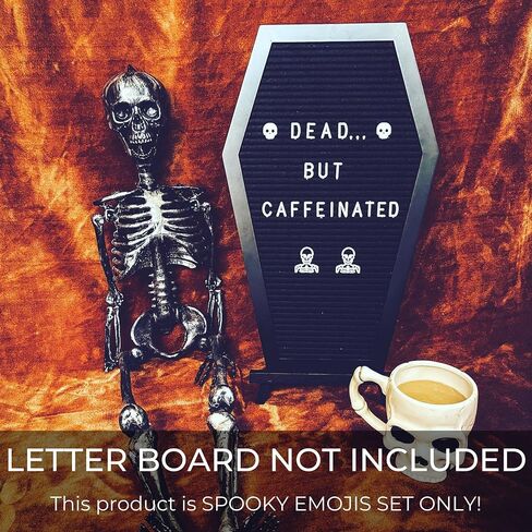 Nomnu Halloween Letter Board Characters White Spooky Emojis for Letterboard Gothic Icons, +80pcs Felt Message Board Accessories Pumpkin, Coffin, Skeleton, Skull, Spider, Spiderweb, Bat, Witch in Saudi Arabia