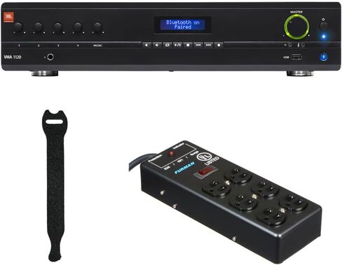 JBL VMA1120 Commercial Series 120W Bluetooth-Enabled Mixer/Amplifier Bundle with Furman Pro Plug 6-Outlet Power Block and 10-Pack Straps in Saudi Arabia
