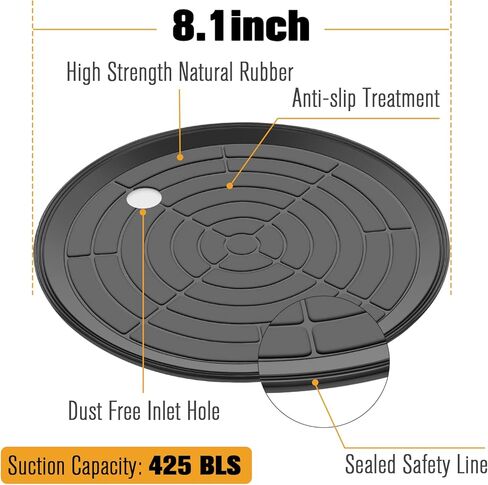 كوب شفط زجاجي مفرغ لرفع الزجاج/الجرانيت/البلاط، أكواب شفط زجاجية مقاس 8.1 بوصة توفر سعة تحميل تصل إلى 425 رطلًا، رافع مصاصة زجاجي شديد التحمل لتحريك زجاج كبير/جرانيت/بلاط/نافذة، عبوة من قطعتين in Kuwait