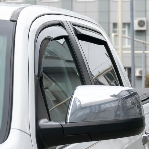 CLIM ART داخل القناة، واقيات مطر متينة بشكل لا يصدق لسيارة GMC Sierra 1500 2019-2024 Crew Cab، عاكسات النوافذ الأصلية، عاكس التهوية، أقنعة نافذة التهوية، ملحقات الشاحنة، 4pcs-619003LPv in Kuwait