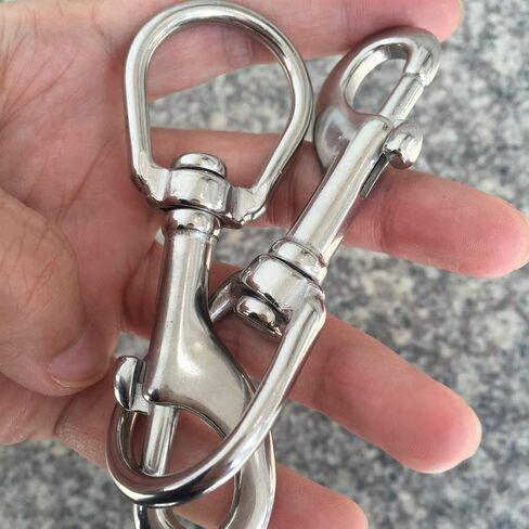 JCPLYNN Swivel Eye Bolt Snap Hooks, Stainless Steel 316 Marine Grade Scuba Diving Clip, Snap Bolt Trigger Chain Clip, Single Ended Trigger Clasp Pet Buckle, 80mm, 90mm, 101mm, Heavy Duty in Kuwait