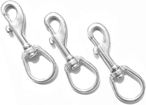 JCPLYNN Swivel Eye Bolt Snap Hooks, Stainless Steel 316 Marine Grade Scuba Diving Clip, Snap Bolt Trigger Chain Clip, Single Ended Trigger Clasp Pet Buckle, 80mm, 90mm, 101mm, Heavy Duty in Kuwait
