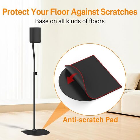 Universal Speaker Stand Height Adjustable Extend 33" to 42" - Speaker Stands Pair for Samsung, Vizio, Sony, Logitech and More Surround Sound Rear Speaker Stands with Speaker Wall Mount Holds to 12 Lbs in Saudi Arabia