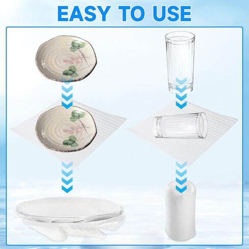 عبوة من 100 ملاءة إسفنجية من AOBOPLE، 35.56 سم × 35.56 سم، أوراق لف إسفنجية مع ملصقات هشة، صفائح إسفنجية مبطنة للحركة والتعبئة والتخزين، ومستلزمات النقل in Kuwait